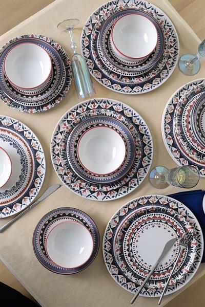 Keraart Ethnic Yemek Takımı 24 Parça 6 Kişilik 21616-17-28-24