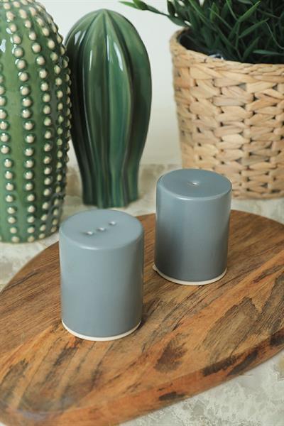 Mat Yeşil Stackable Tuzluk / Biberlik 6 Cm