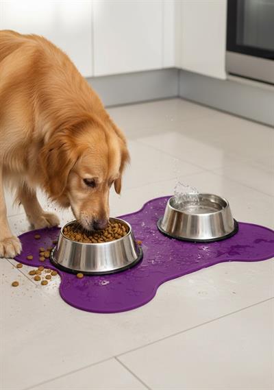 %100 Silikon Kaymaz Köpek Mama Matı 