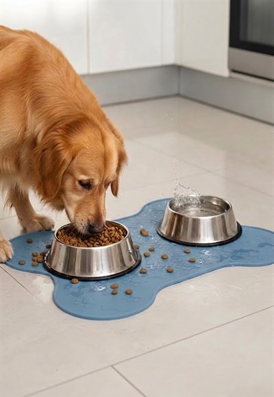 %100 Silikon Kaymaz Köpek Mama Matı