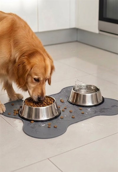 %100 Silikon Kaymaz Köpek Mama Matı