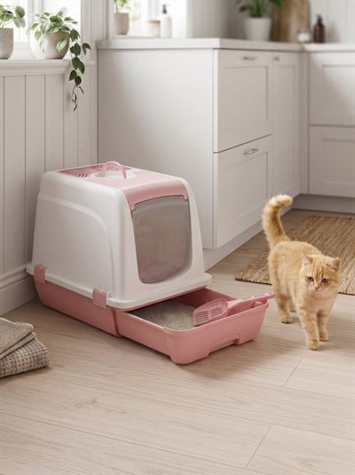 Çekmeceli Kapalı Kedi Tuvaleti - Orta Boy (Kürek Hediyeli)