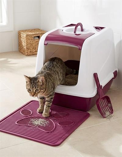 KAPALI KEDİ TUVALET SETİ (KAPALI TUVALET+PLASTİK PASPAS+KÜREK)