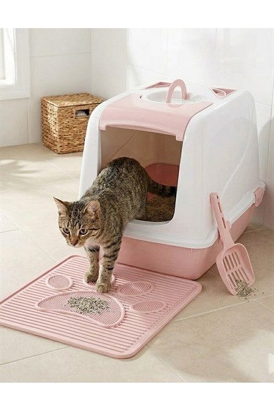 Kedi Tuvalet Seti (Kapalı Kedi Tuvaleti+Paspas+Kürek) XL Boy