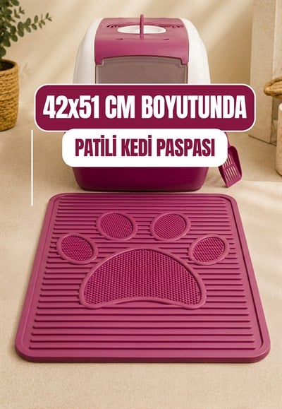 Plastik Pati Desenli Kedi Kum Paspası 