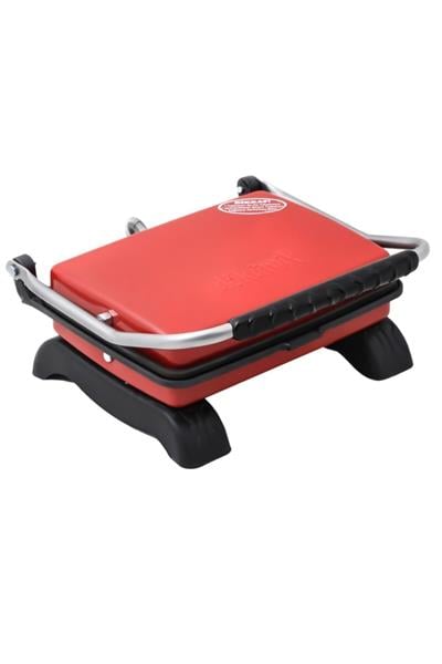 Organik Pik Demir Döküm Kaplamasız & Anti Kanserojen Ev Tipi Tost Makinası Dkmx Red 1800w + Fırça