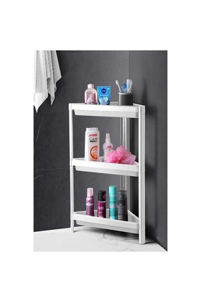 Üçgen Raf Ünitesi Banyo Rafı Modüler Raf Düzenleyici Köşe Banyo Rafı