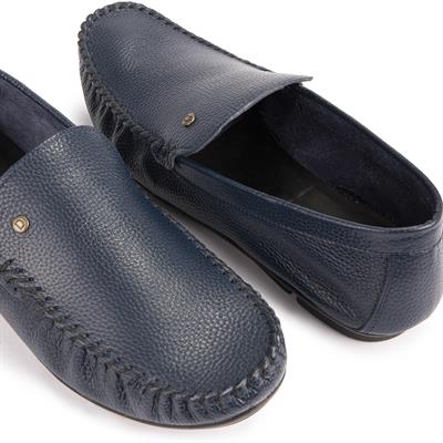 Attic Hakiki Deri Erkek Günlük Loafer Ayakkabı - Lacivert