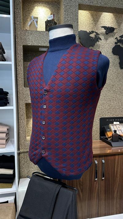 BORDO TRİKO YELEK