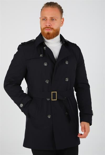 Brango Lacivert Slimfit Bahar Trençkot
