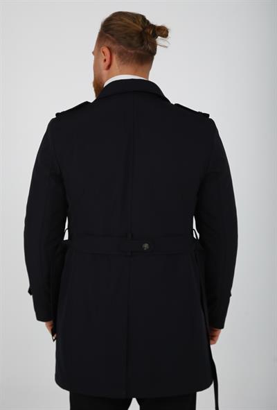 Brango Lacivert Slimfit Bahar Trençkot