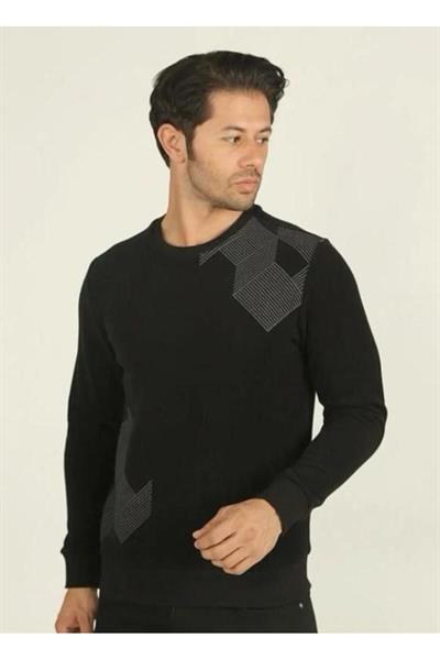 BRANGO YUVARLAK YAKA SELANİK BASKILI SWEATSHIRT