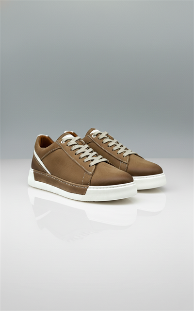 Erkek BEJ Sneaker Deri Ayakkabı