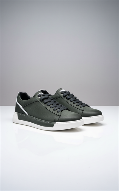 Erkek HAKİ Sneaker Deri Ayakkabı