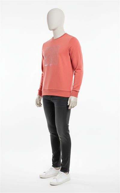 Erkek Regular Fit 3 İplik Enjeksiyon Baskı Bisiklet Yaka Sweatshirt