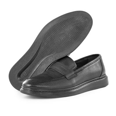 Frio Hakiki Deri Erkek Günlük Loafer Ayakkabı - Siyah