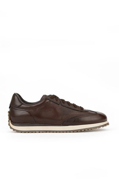 Hakiki Deri Erkek Sneaker Ayakkabı – KAHVERENGİ