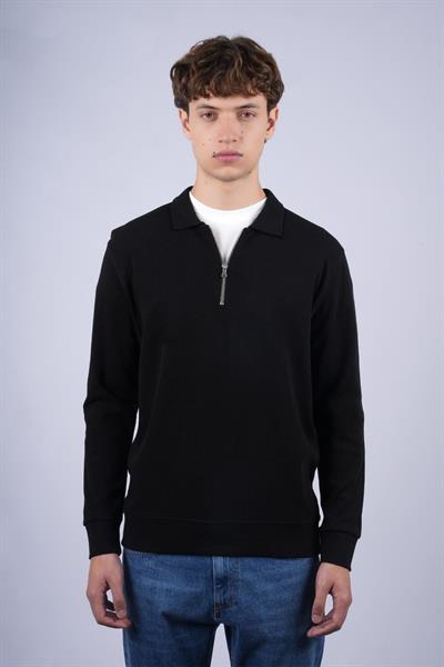 JS Polo Yaka Fermuarlı J Waffle Sweat