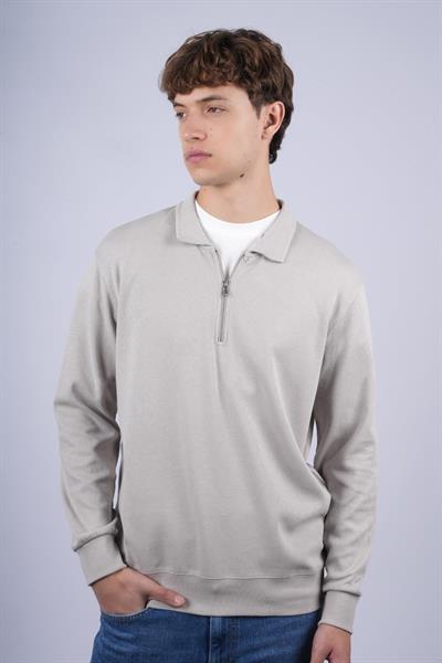 JS Polo Yaka Fermuarlı J Waffle Sweat