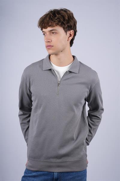 JS Polo Yaka Fermuarlı J Waffle Sweat