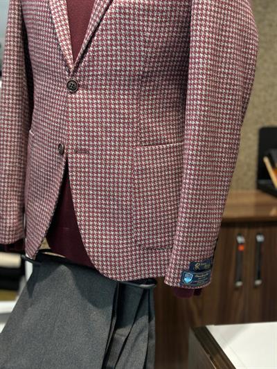 TORBA CEP KAZAYAĞI DESEN SELIM FIT BORDO CEKET