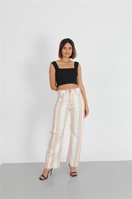  Çok Renkli Desenli Palazzo Jeans