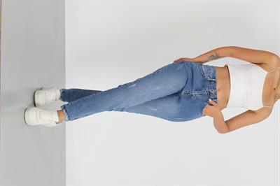  Mom Lacivert Yüksek Bel Jeans
