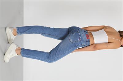  Mom Lacivert Yüksek Bel Jeans