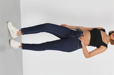  Mom Lacivert Yüksek Bel Jeans