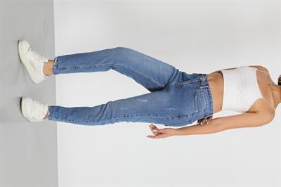  Mom Lacivert Yüksek Bel Jeans
