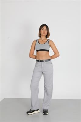 Gri Palazzo Wide Leg Pantolon