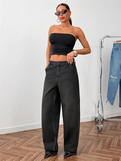 Kadın Baggy Jeans Siyah