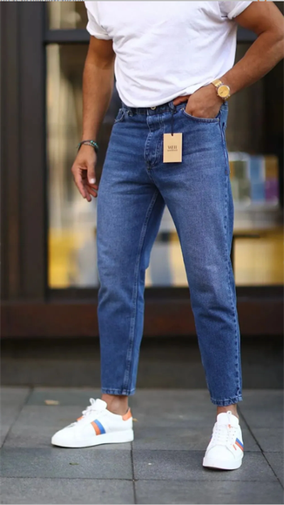 Koyu Mavi Boyfriend Pantolon