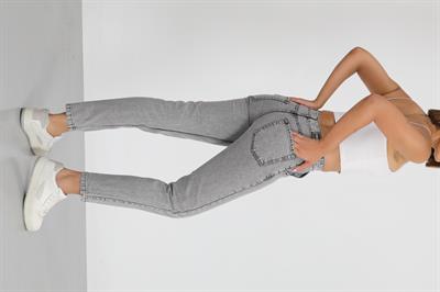 Mom Gri Yüksek Bel Jeans