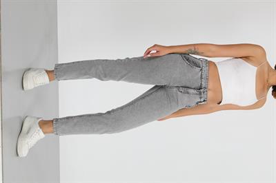 Mom Gri Yüksek Bel Jeans