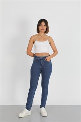 Mom Lacivert Yüksek Bel Jeans