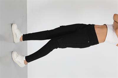 Siyah Kargo Slim Fit Jeans