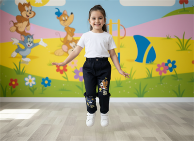 Tom & Jerry Baskılı Siyah Çocuk Pantolonu