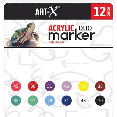 ART-X ACRYLIC MARKER DUO 12 Lİ SET