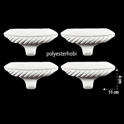 AY 107 - 4 Lü Ayak Set Ham Polyester Obje