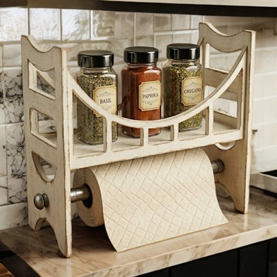 Baharatlık Ve Havluluk Çok Amaçlı Organizer Ham MDF Dekoratif Boyanabilir Obje L 301