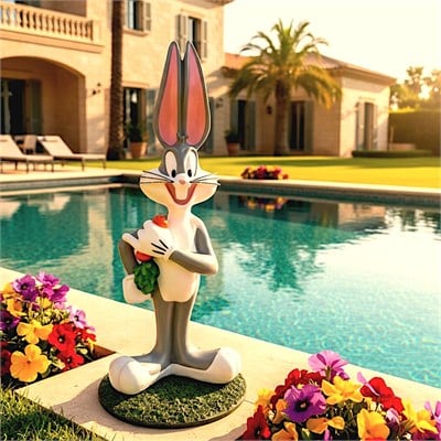 Bugs Bunny Tavşan Heykel , Ev ,Bahçe Dekorasyon Obje (65x27 cm)