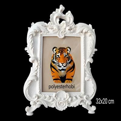 Ce 284 - Barok Çerçeve Arkalıklı Camlı Ham Polyester Duvar Dekor