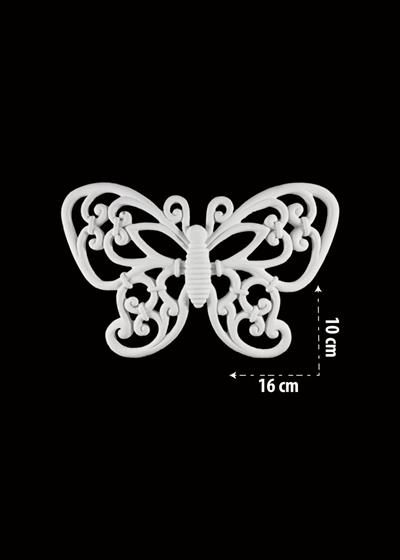 Da 109 - 3Lü Dantel Kelebek Ham Polyester Duvar Dekor
