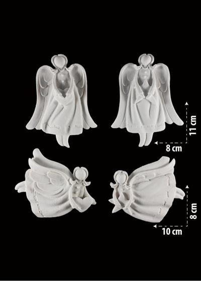 Da 115 - 4Lü Melek Kızlar Ham Polyester Obje