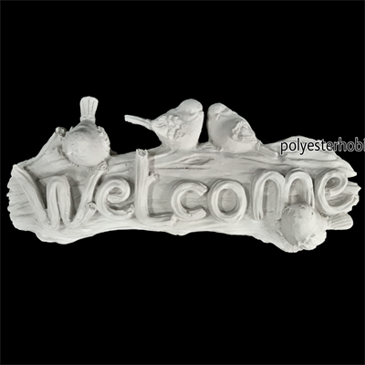 DA 291 - Kuşlu Welcome Ham Polyester Asılabilir Duvar Dekor Pano