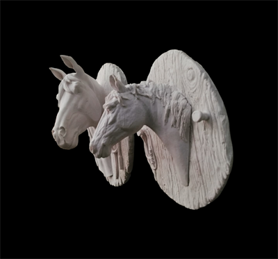 DA 294 - Atlı Büyük Duvar Pano  Ham Polyester Obje