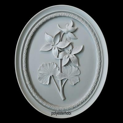 DA 373 - Çiçek Pano Oval Model Ham Polyester Duvar Dekor