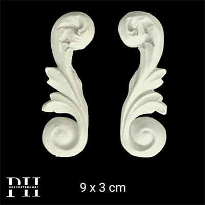 DA 423 - Polyester Aplik 2 Li Set Mobilya ve Dekor Tamamlayıcı Oyma Ham Obje