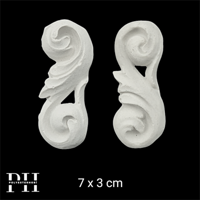 DA 424 - Polyester Aplik 2 Li Set Mobilya ve Dekor Tamamlayıcı Oyma Ham Obje